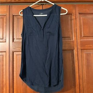 LOFT Dark Blue Sleeveless Tank Top